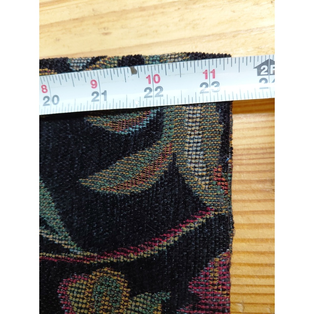 Women's Vintage PORTRAIT Tweed  Black Floral Tapestry Jacket Boho Art To Wear L - Picture 7 of 9
